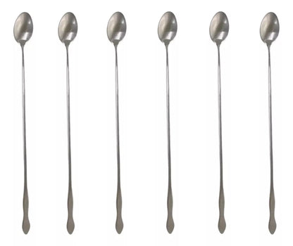 Modern Stainless Steel Stirring Spoon 30cm - Set of 6