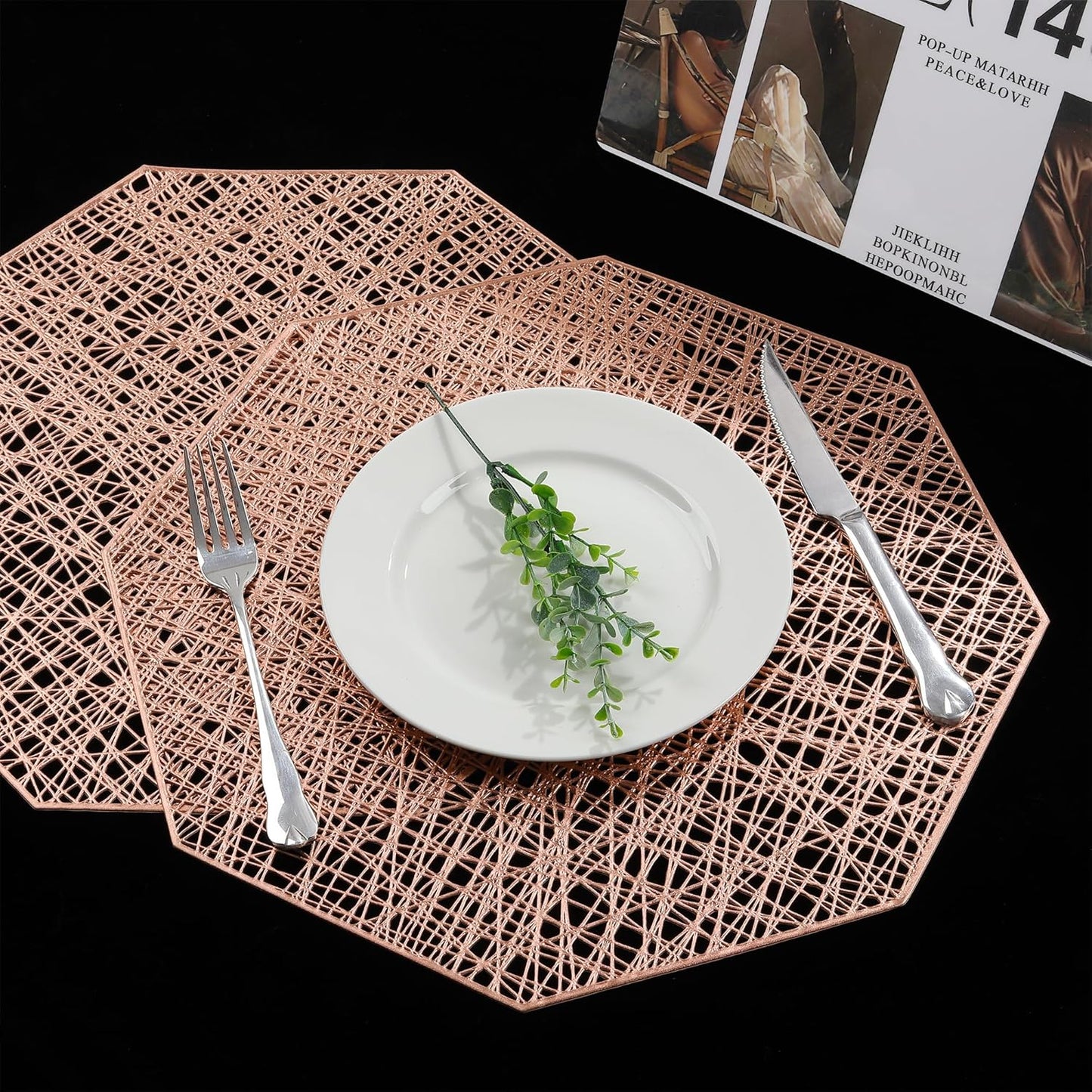 Table Mat Rose Gold - Octagonal