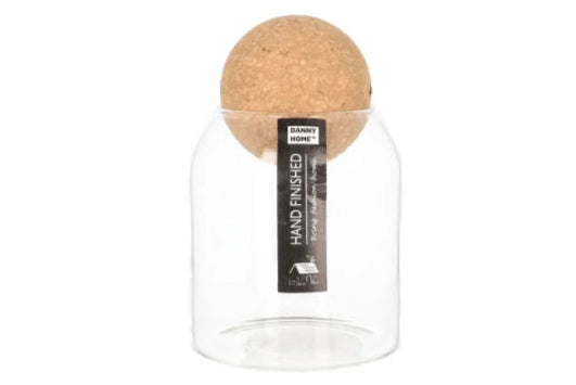 Transparent Storage Jar With Cork Lid (500ml)