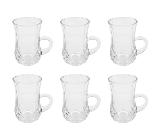 Turkish Glass Coffee Cups 6 Piece