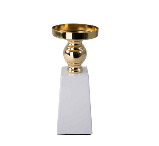 White Pillar Candle Stand