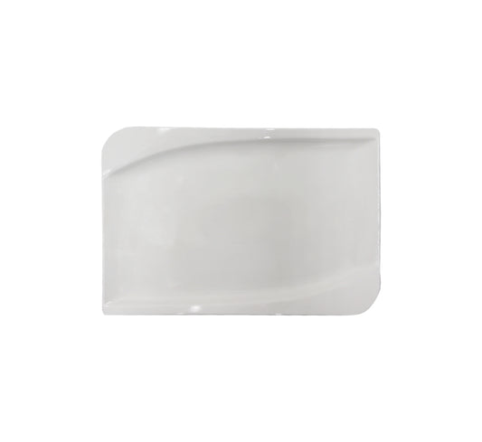 White Rectangular Modern Design Ceramic Platter -37x25cm