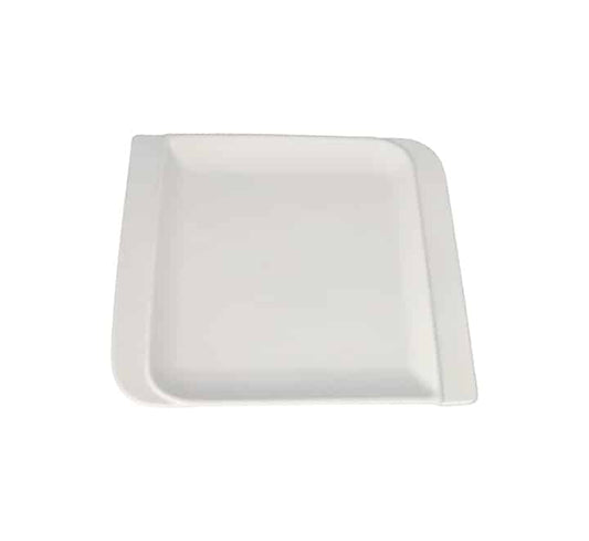 White Square Ceramic Dinner Plate 25cm