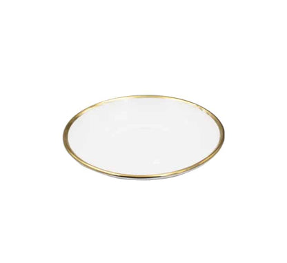 White & Gold Cup and Saucer Set 12pc