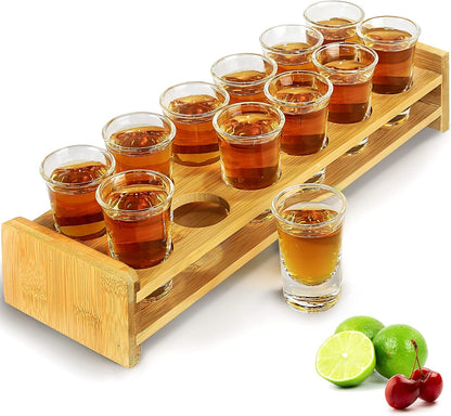 Wooden Shot Glass Holder 16x27cm