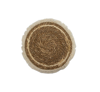 Woven Placemat with Fringe Trim 33cm