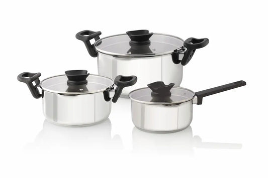 Bauer 6pc Strainer Stainless Steel Pot Set