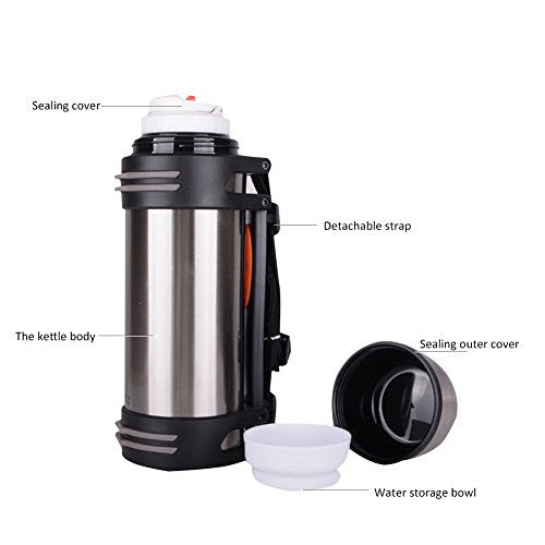 stainless steel vacuum insulated kettle sport bottle 2L